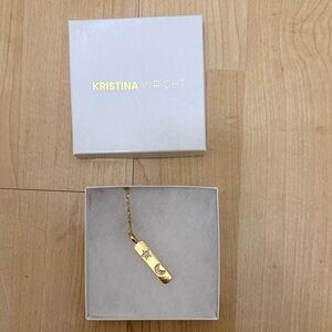 Gold Celestial Bar Pendant Necklace